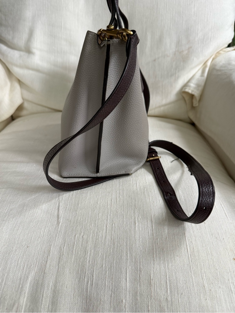 COACH Willow tote bag grey leather gold hardware - Picture 5 of 14
